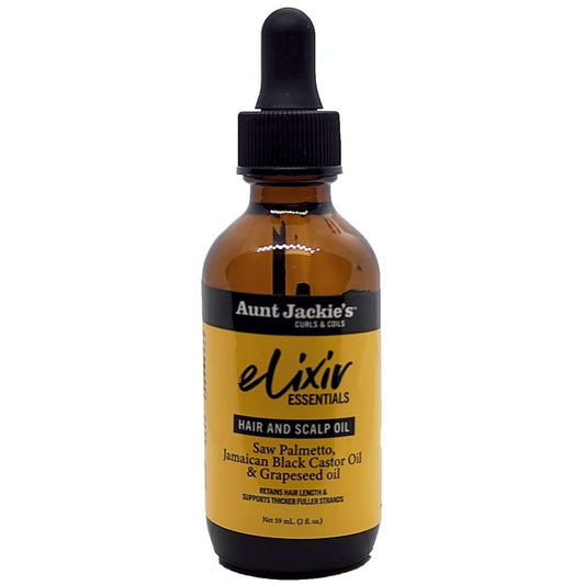 Aunt Jackies Elixir Hair And Scalp Oil Saw Palmetto Jamaican Black Castor Oil  Grapeseed Oil